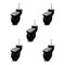 Service Caster 3 Inch Black Hooded Neoprene Rubber 5/16 Inch Grip Neck Stem Casters SCC, 5PK SCC-GN03S310-NPRB-BK-5 - alternate 1